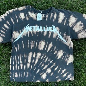Metallica Reverse Dye T-shirt Crop Medium
